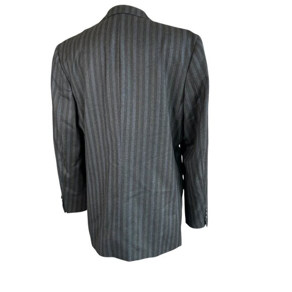 Ted Lapidus Gray Blue Striped Sport Coat Blazer Made in France Size 38R - Picture 3 of 10